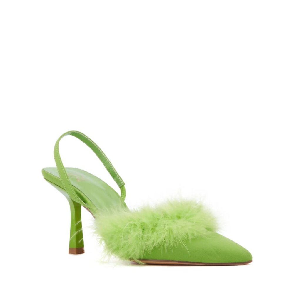 Feather slingback heels